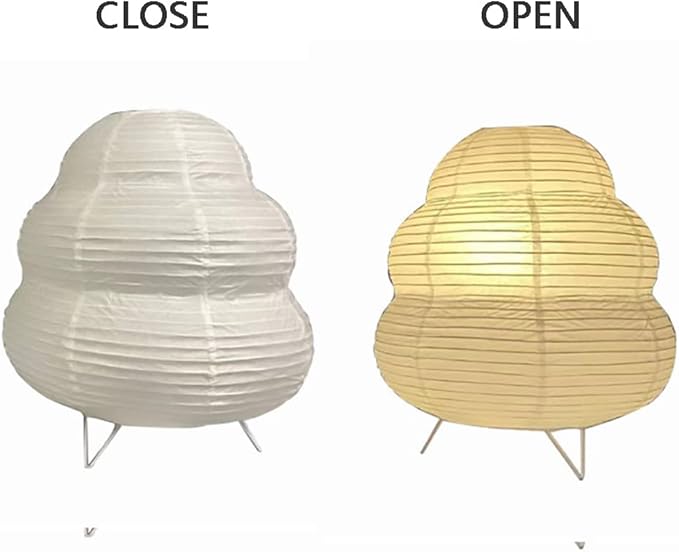 Bedside Table Lamp Paper Standing Lamp Room Decoration Festival Lantern Light Nightstand Desk Lamp Bedroom Dresser Living Kids Room College Dorm Coffee (White, 10.24"x9.06"x9.06")