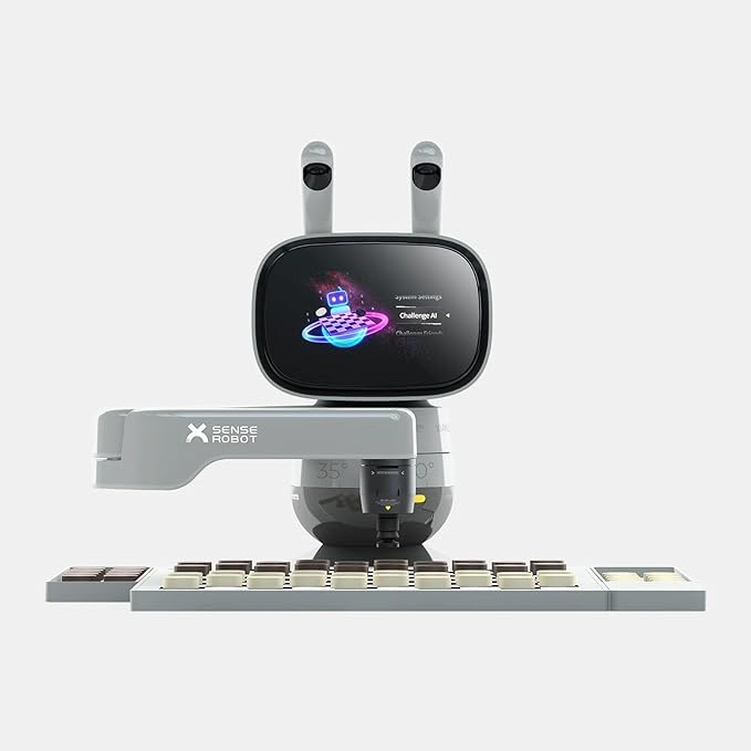 SenseRobot Lite — 2-in-1 AI Robotic Chess & Checkers Set | 25 Chess Levels (Elo 200–2900), Epic Duel Elo 3200, 10 Checkers Levels, Voice Guidance, Screen-Free Play, 1,200+ Lessons, Cloud & OTA