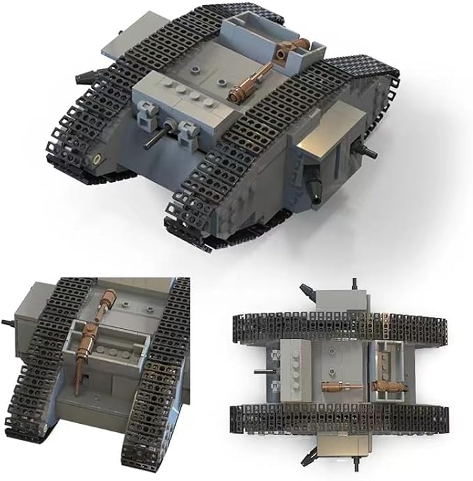 Generic WW1 Military MK Ⅳ Battle Tank Building Blocks Model Educational WW1 Weapon Heavy Black Tank Bricks Toys for Boy Gifts （544 Pieces） Ages 15 and Up T-02 MKⅣ- Wtih Original Box