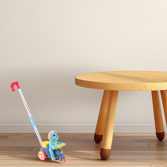 Toyvian Plastic Baby Push Toy Toddler Pull with Handle Basket Pull Along Music Puppy Push and Walking Baby Walk Behind for Infant Learning Walker 19.6 Inch