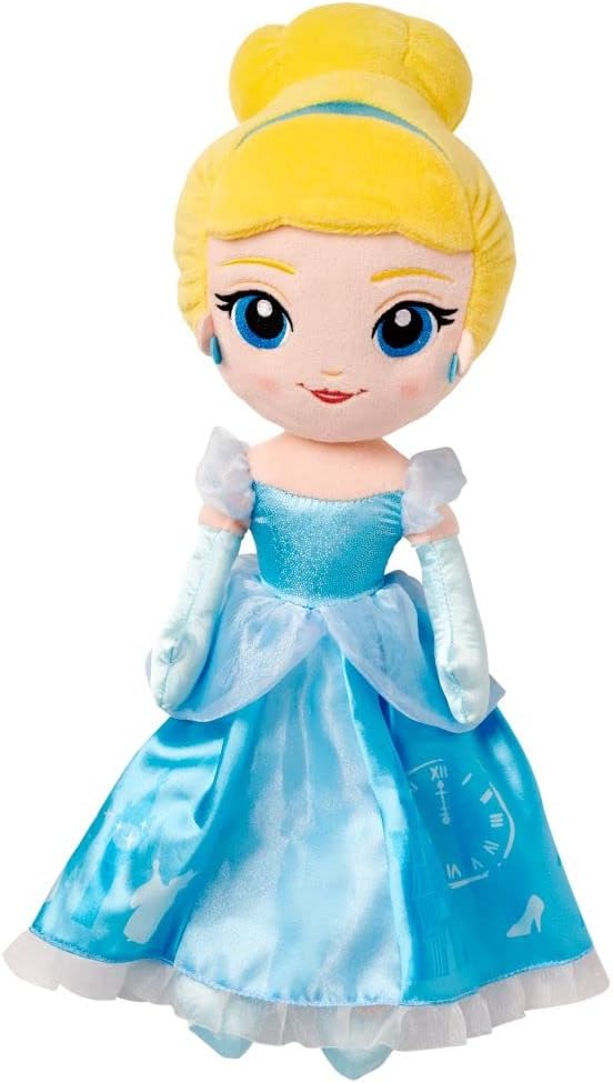 DISNEY STORE Official Princess Plush Doll, Cinderella, Medium 14 Inches, Soft Plushy with Embroidered Features, Princess Toys for Girls, Disney Dolls, Stuffed Animals for Girls