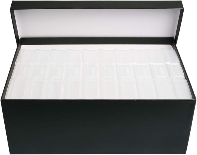 novelinks Photo Case 4" x 6" Photo Storage Box - 10 Inner Picture Storage Container (Black, 1 Pack)