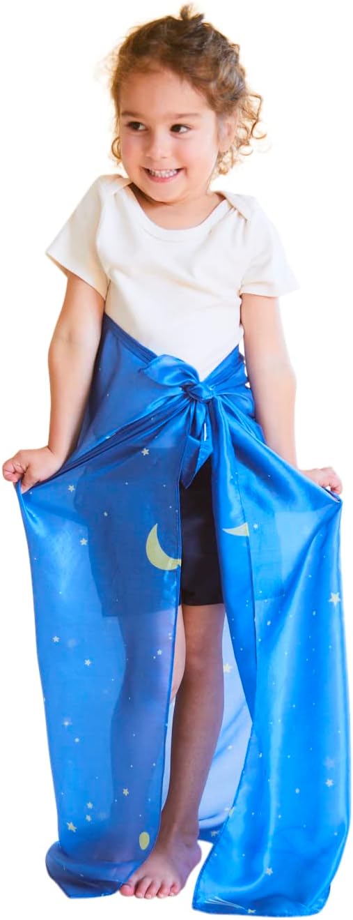 Sarah's Silks Enchanted Playsilk, 100% Silk Scarves for Kids and Toddlers, Sensory Toys | Bright Square Scarves, Montessori Waldorf Toys for Imaginative Pretend Play - Starry Night