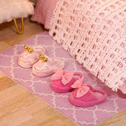 CUTEROOM DIY Miniature Dollhouse Kit with Furniture,Wooden Doll House with Music Movement & LED Lights,DIY House Kit Christmas Birthday Gifts -Dream Angel