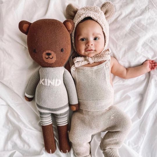 cuddle + kind Oliver The Bear Regular 20" Hand-Knit Doll – 1 Doll = 10 Meals, Fair Trade, Heirloom Quality, Handcrafted in Peru, 100% Cotton Yarn