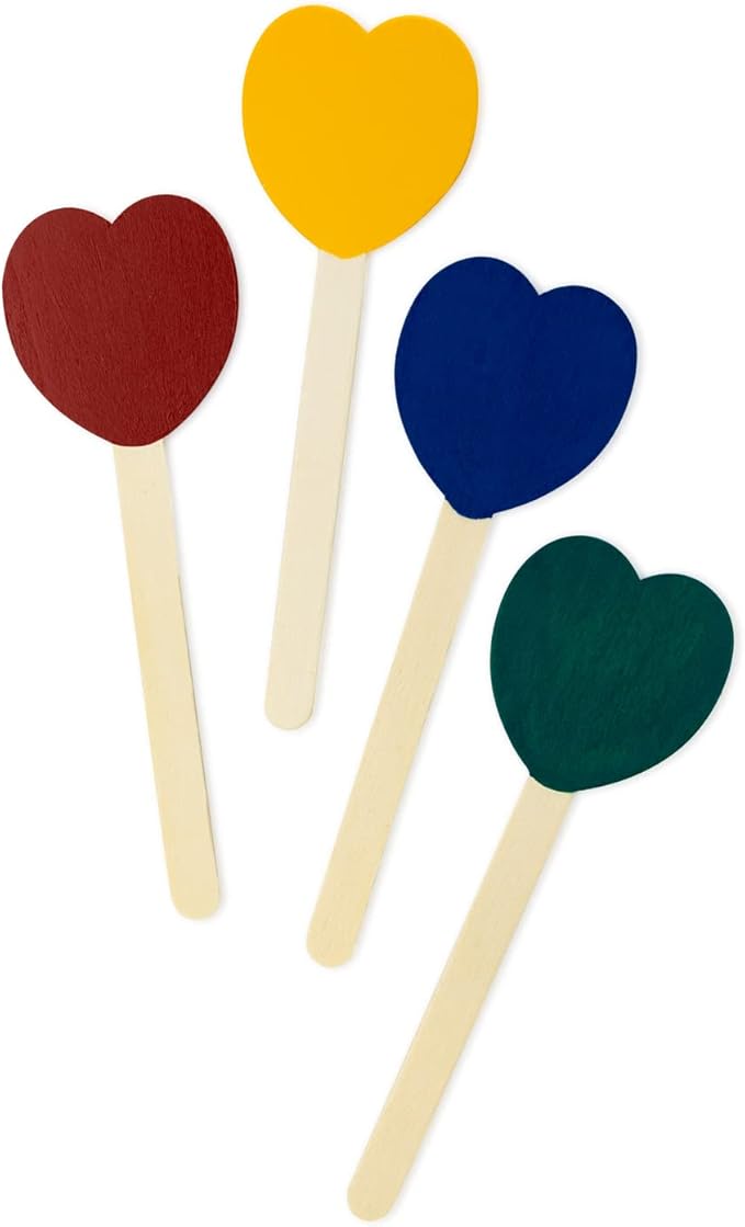 Hygloss Natural Wood Popsicle Sticks - Craft Stick - Great for Arts and Crafts - Valentine’s Day Class Activity - Heart Shape - 6.25 Inches High - 25 Pcs