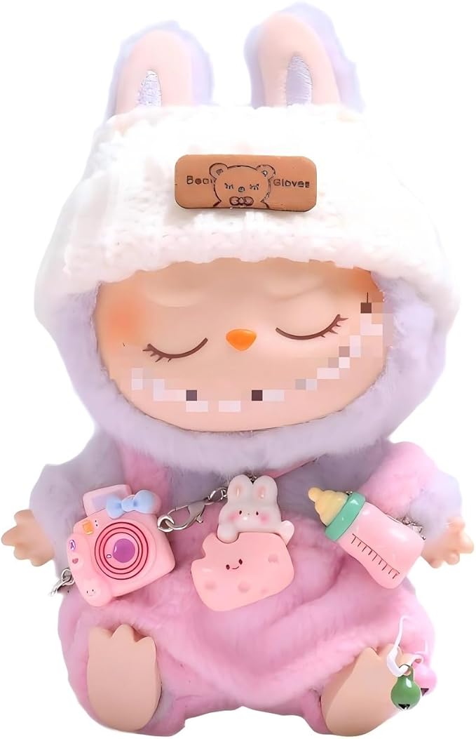Clothes for LABUBU 17cm Doll (NO Doll),Outfit for LABUBU,Dress and Hairpin Set for LABUBU Dress Up,Accessories for LABUBU