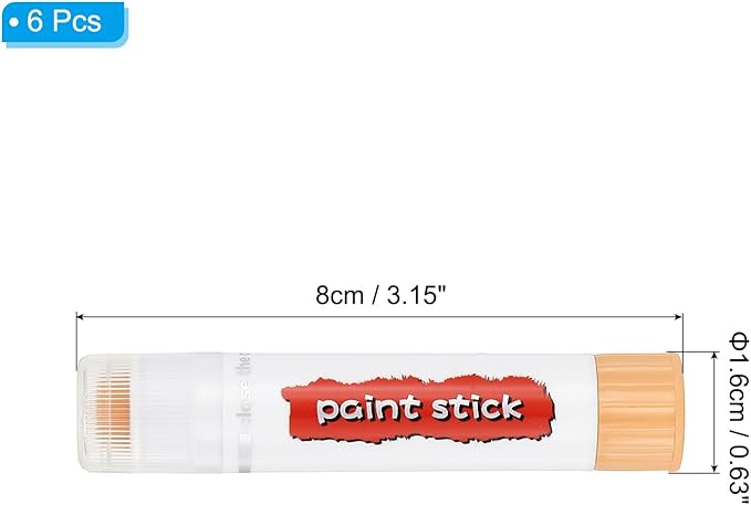 PATIKIL Tempera Paint Sticks, 6 Pcs Solid Tempera Paints Sticks Washable Bulk Markers Pen Quick Drying for Artists Beginners Art Supplies, Beige