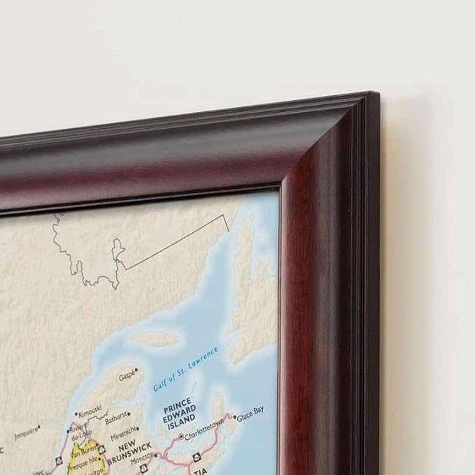 Map Your Travels Personalized U.S. Traveler Wall Art | Premium Wood Frame | Detailed USA Wall Art | Framed size 33"x21"