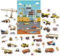 Magnetic Portable Playboard Construction Site Engineering Vehicles (44 Pcs)