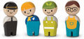 PlanToys Wooden 4 Piece Service Crew (6268) | Sustainably Made from Rubberwood and Non-Toxic Paints and Dyes