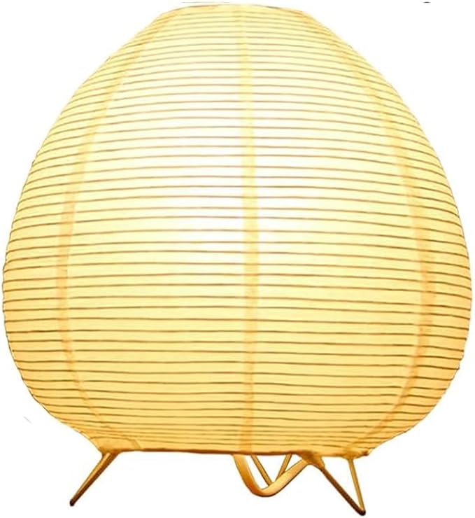 Bedside Table Lamp Paper and Chrome Standing Lamp Room Decoration Festival Lantern Light Nightstand Desk Lamp Bedroom Dresser Living Kids Room College Dorm Coffee (White, 9"x 9" x 8")