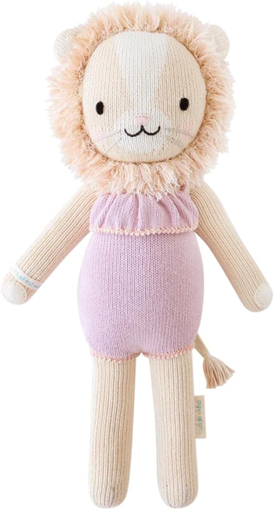 cuddle + kind Savannah The Lion Little 13" Hand-Knit Doll – 1 Doll = 10 Meals, Fair Trade, Heirloom Quality, Handcrafted in Peru, 100% Cotton Yarn