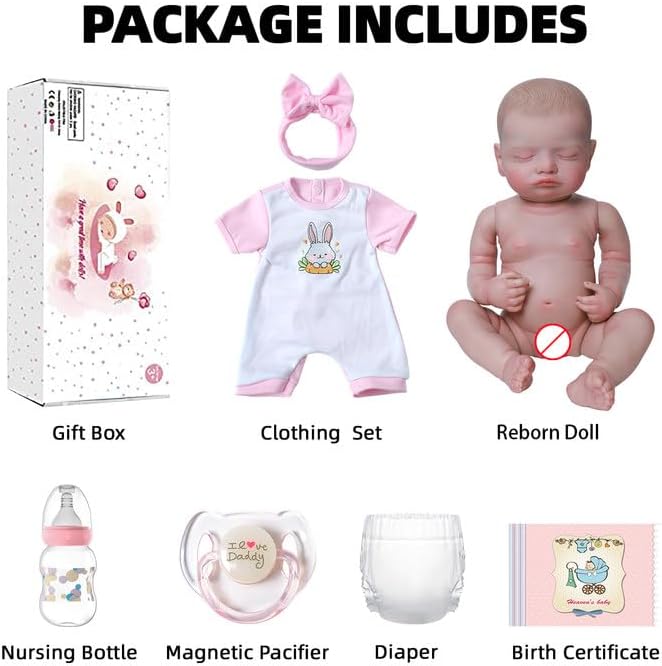 Realistic Reborn Baby Girl- 20 inch Full Vinyl Lifelike Newborn Baby Dolls, Anatomically Correct Real Life Baby Dolls Gift Set for Kids Age 3 +