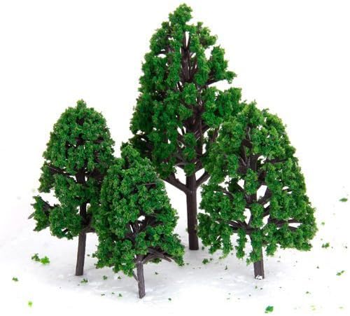Mixed Model Trees, 29pcs, 1.5-6 inch(4-16 cm), Ho Scale Bushes, Diorama Supplies, Plastic Trees for Projects, Model Train Scenery with No Bases