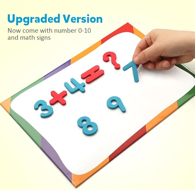 Coogam Magnetic Letters 251 Pcs with Magnetic Board and Storage Box - Uppercase Lowercase Foam Alphabet ABC Magnets for Fridge Refrigerator - Educational Toy Set for Classroom Kids Learning Spelling