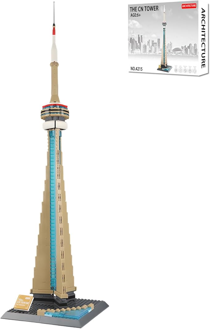 CN Tower Building Blocks Sets Toronto Architecture Building Kits Famous Landmark Model Toys Gift for Adults Kids Teens 400 PCS