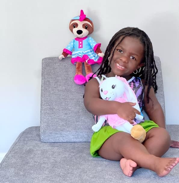 Playtime by Eimmie Soft Baby Doll Sofie The Sloth - 14" Plush Rag Doll with Embroidered Features for Girls, Boys, Toddlers & Infants - Educational Stuffed Animal for Imaginative Play