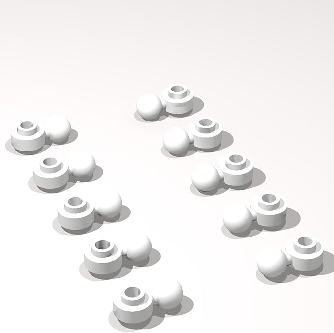 Classic Building Plate Bulk, Round 1x1 with Tow Ball with Shaped Hole 500 Piece, Compatible with Lego Parts and Pieces: (Color:White)
