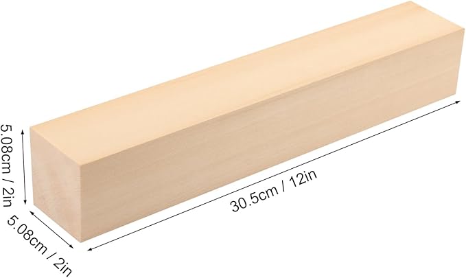 8 Pack Basswood Carving Blocks, 12x2x2 Inches Basswood Blocks for Beginner to Advanced Carvers, Ideal for DIY Projects and Gifts, Soft and Smooth, Easy Whittling and Carving,by GNIEMCKIN.