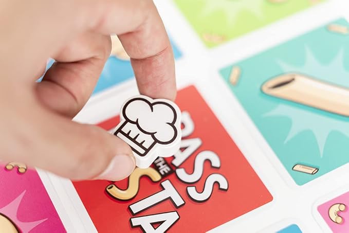 Professor PUZZLE Pass The Pasta Games - Family Board Game of Strategy and Shape Collection. - Perfect for Family Games Night.