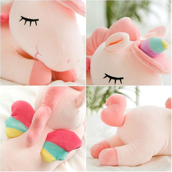 Unicorn Plush Hugging Pillow, Big Unicorn Stuffed Animal Body Pillow Toy Gifts for Kids, Valentine, Christmas (Pink, 31.4 in)