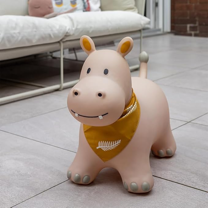 Kindsgut Bouncy Animal Hopper Hippo for Children, Designed in Germany, Playful and Modern Colors, air Pump Included, Indoors and Outdoors