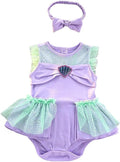 Dressy Daisy Princess Onesie Romper Fancy Dress Costume Halloween Birthday Bodysuit Outfit with Headband for Infant Baby Girl