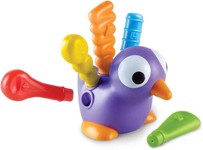 Learning Resources Pedro the Fine Motor Peacock ,Toddler Learning Toys, Montessori Toys, Develops Fine Motor Skills, Toddler Toys, Ages 18+ Months ,6 pieces