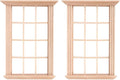 DOITOOL 2Pcs 1: 12 Dollhouse Window Frame Dollhouse Miniature Furniture Mini Wooden Window Frame DIY Dollhouse Bedroom Accessories, 3.3 x 4.5inch