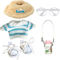 15cm & 17cm Doll Clothes Outfits Set - Premium Dress Up Bundle with Exquisite Accessories | Soft Fabric Fashion Doll Costume for 15-17cm Dolls (Blue Sweater-5)