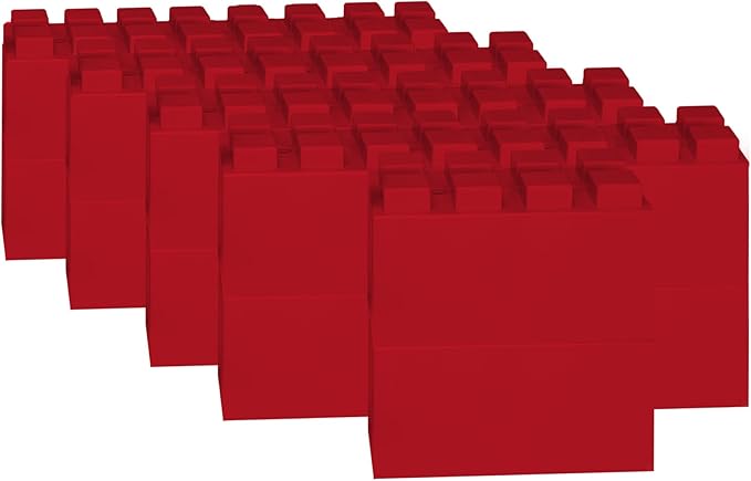 EverBlock 12” x 6” Full Size Plastic Modular Bulk Pack | 18 Piece Pack | Giant Building Blocks | Easy to Connect & Reuse | Indoor & Outdoor Use | Build Displays & Structures | Red