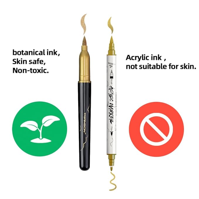 Transon 15 colors Face Painting Marker for Halloween and Makeup Parties Temporary tattoo Painting Body Painting with Brush Tip Including Stencil Stickers