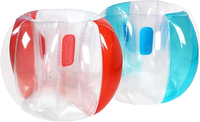 SUNSHINEMALL 2 Pack Sumo Balls for Kids Bumper Balls (3ft/0.90m) Inflatable Bubble House Summer Outdoor Toys for Adults Yard Human Hamster Ball Active Play(Red+Blue 36")