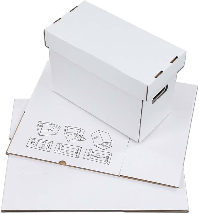 G-PLUS 3 Pack Comic Book Storage Box - Holds 150-175 Comics, Collapsible & Stackable Short Box, Moistureproof, Archival Cardboard