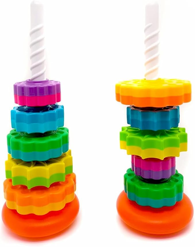 Rainbow Spinning Toy, Stacking Toy for Toddlers 1-3, Educational Montessori, Developmental Baby & Toddler, Autism Sensory, Gifts for One Year Old Girl Boy