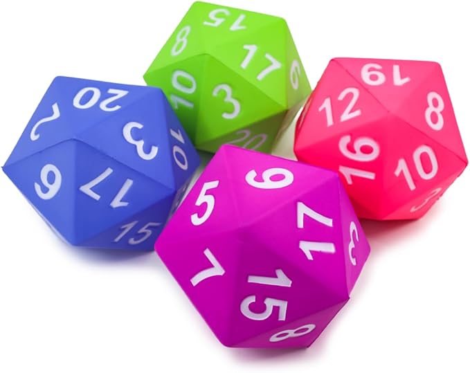 KESS Giant D20 Foam Dice: Oversized 20-Sided Dice for RPG and Collectors - 6 Vibrant Colors, Perfect for Outdoor Fun in Backyard, Pool, Beach. Ages 6+ (Green)