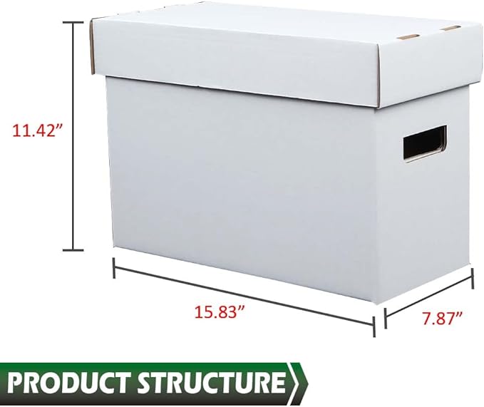 GRAND ORANGE 5 Pack Comic Book Storage - Holds 150-175 Comics, Moistureproof, Collapsible and Stackable Short Box