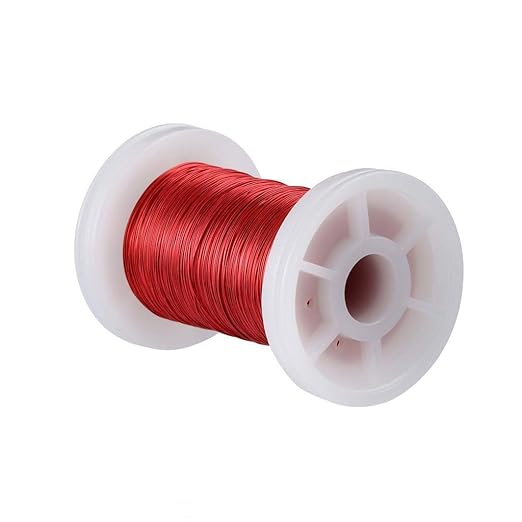 BNTECHGO 32 AWG Magnet Wire - Enameled Copper Wire - Enameled Magnet Winding Wire - 2 oz - 0.0078" Diameter 1 Spool Coil Red Temperature Rating 155℃ Widely Used for Transformers Inductors
