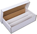 CROSSDESIGN Trading Card Box Storage | w/ 3 Divider Corrugated Cardboard | for Top Loader Organizer Sorting Tray Box & MTG, TCG Sports Cards & Coin | Holds 3000 Count