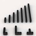 Liftarms Thick Bulk Assortment Pack, 80 Black Liftarms Beams with 10 Sizes, Compatible with Lego Parts and Pieces