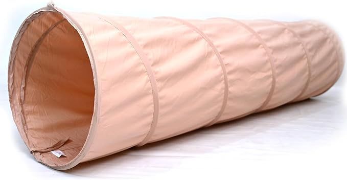 River & Aria Co Kids Tunnel Toys for Toddlers 1-3 - Baby Tunnel Crawl Indoor and Outdoor, 6ft Kids Tunnels Crawl, Interactive Hide and Seek Play for Children (Peach)