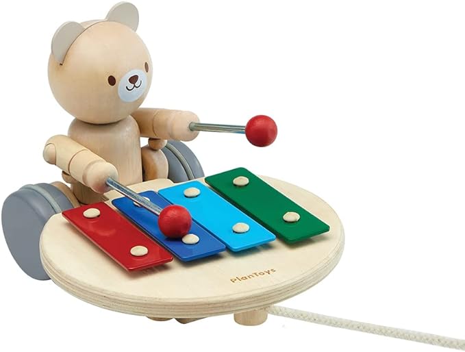 PlanToys Pull-Along Musical Bear (5271)