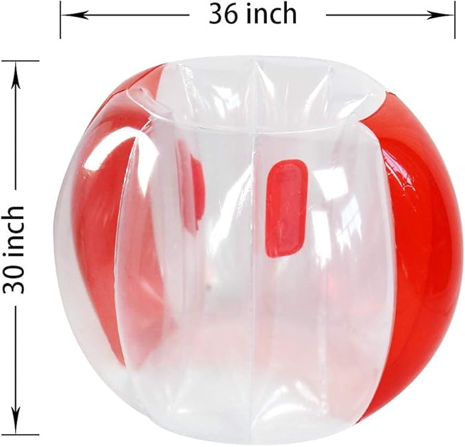 SUNSHINEMALL 2 Pack Sumo Balls for Kids Bumper Balls (3ft/0.90m) Inflatable Bubble House Summer Outdoor Toys for Adults Yard Human Hamster Ball Active Play(Red+Blue 36")