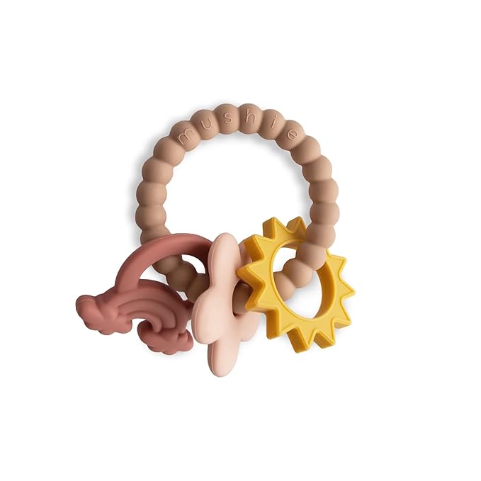 mushie Silicone Nature Teething Ring Toy