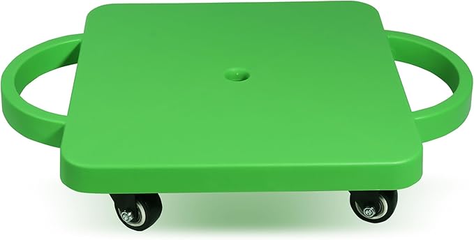 GSE Games & Sports Expert Gym Floor Scooter Board with Handles, Sitting Scooter for Kids Indoor Play Equipment, Fun Scoot Board with Non-Marring Plastic Casters for Children