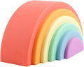 BLUE GINKGO Silicone Stacker - Montessori Rainbow Nesting Puzzle | Kids and Toddler Stacking Toy | 6 Layer Rainbow Puzzle, Sensory Toys - Matte