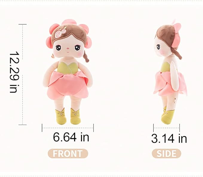 MeToo Princess Doll - 13" Soft Plush Angela Doll, Cute Flower Fairy, Non-Toxic PP Cotton, Tulips