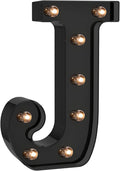 Foaky Black LED Letter Lights for Room Decor - Bedroom Wall Decor, Alphabet Lights for Home, Wedding, Party - Battery Operated （J）