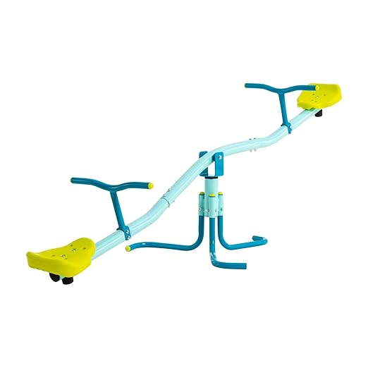 Spiro Seesaw Sit and Spin Teeter Totter with 360 Spin Kids Outdoor Play Equipment for Backyard, Playground, or Indoor Fun Boys and Girls Ages 3-10